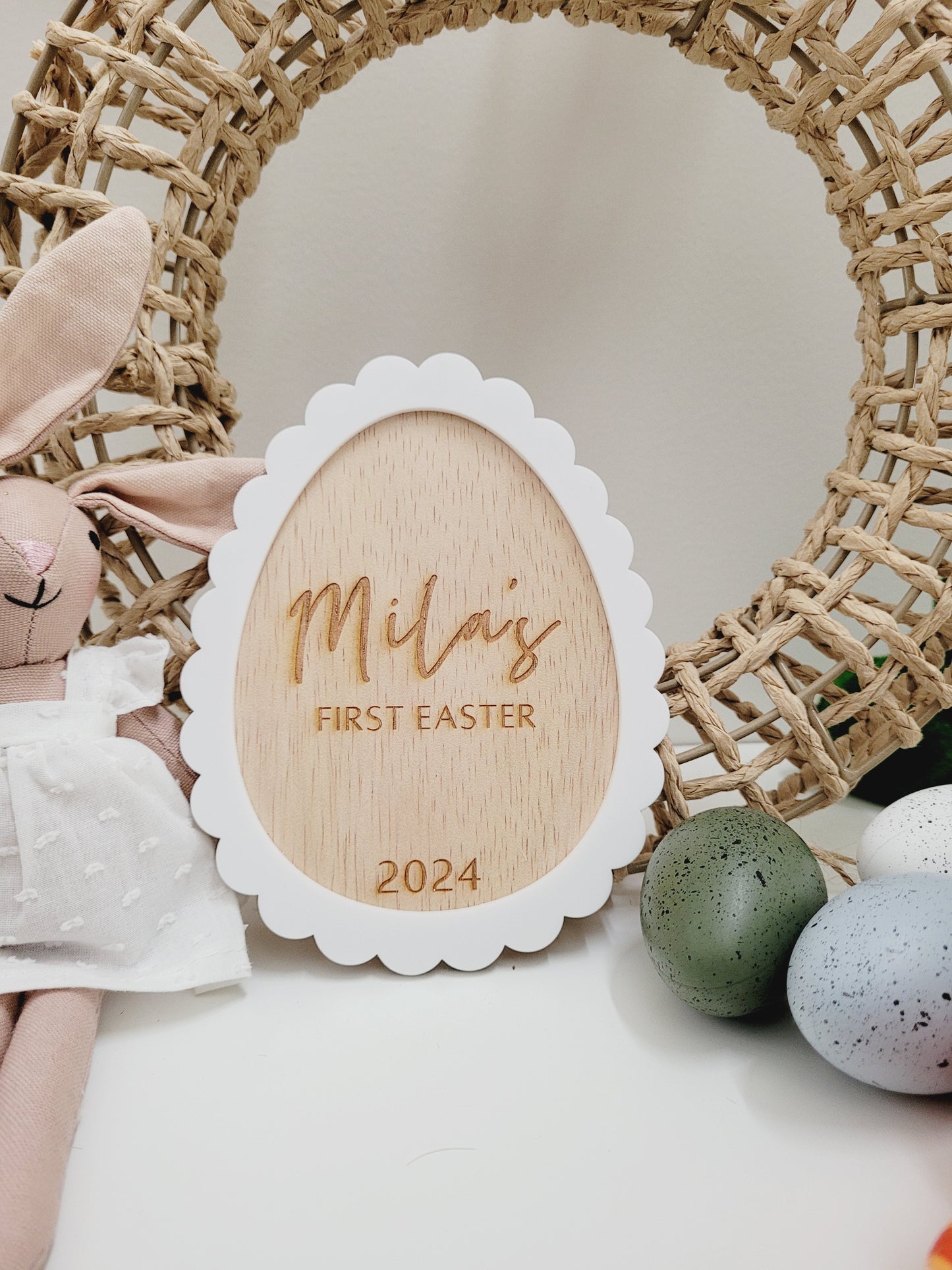 First Easter Scalloped Plaque