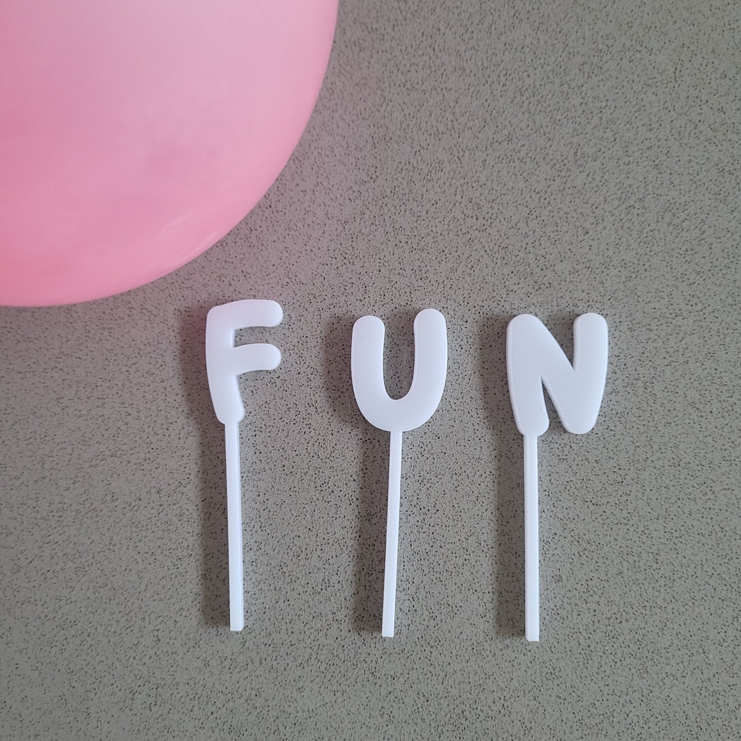 Mini Alphabet Cake Toppers