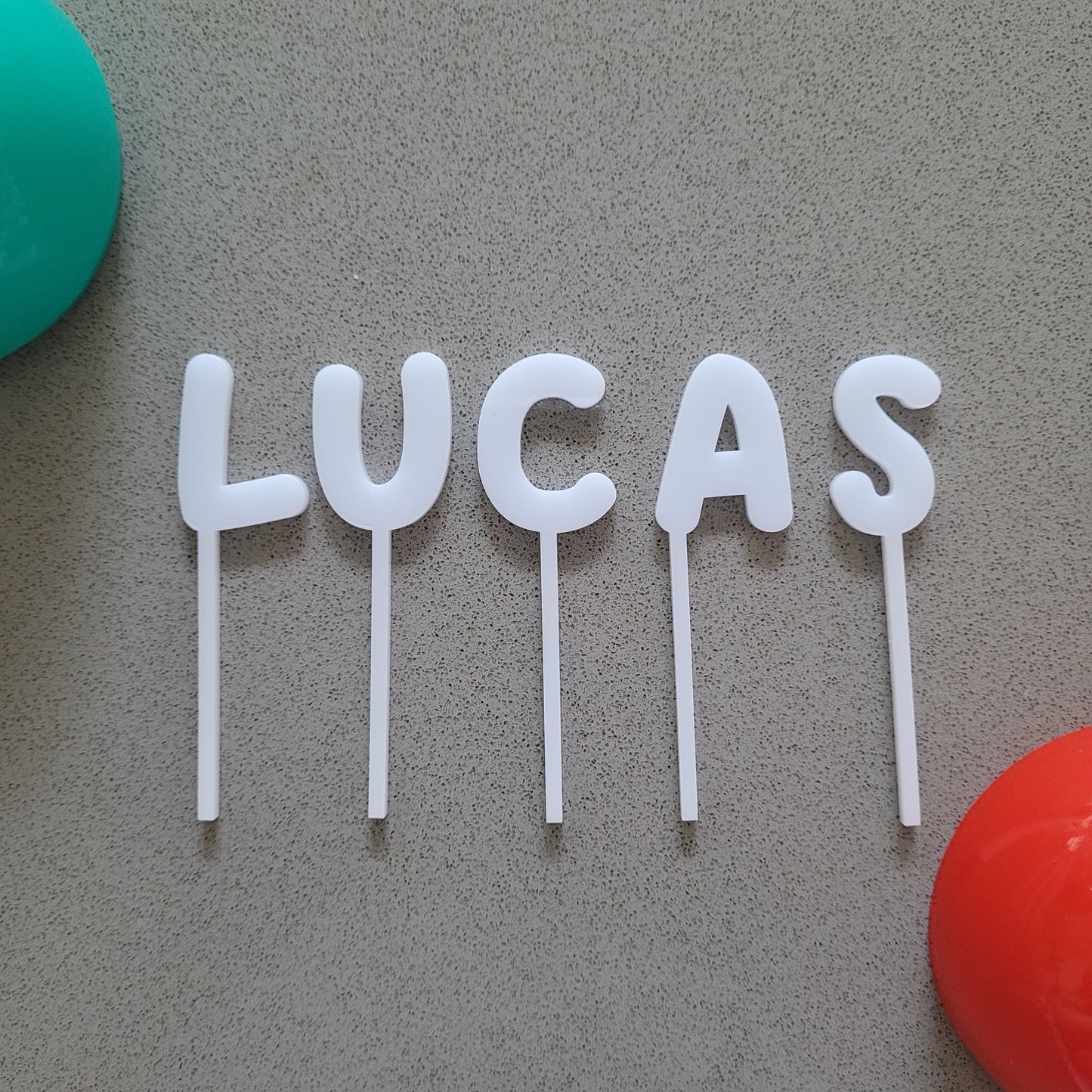 Mini Alphabet Cake Toppers