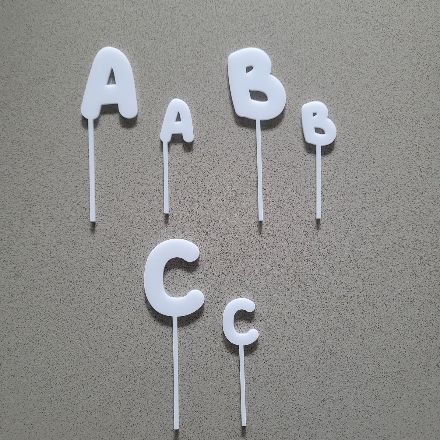 Mini Alphabet Cake Toppers