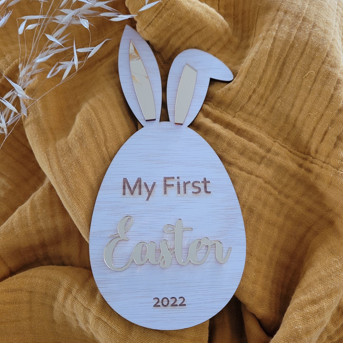 My First Easter Bunny Eared Egg Plaque