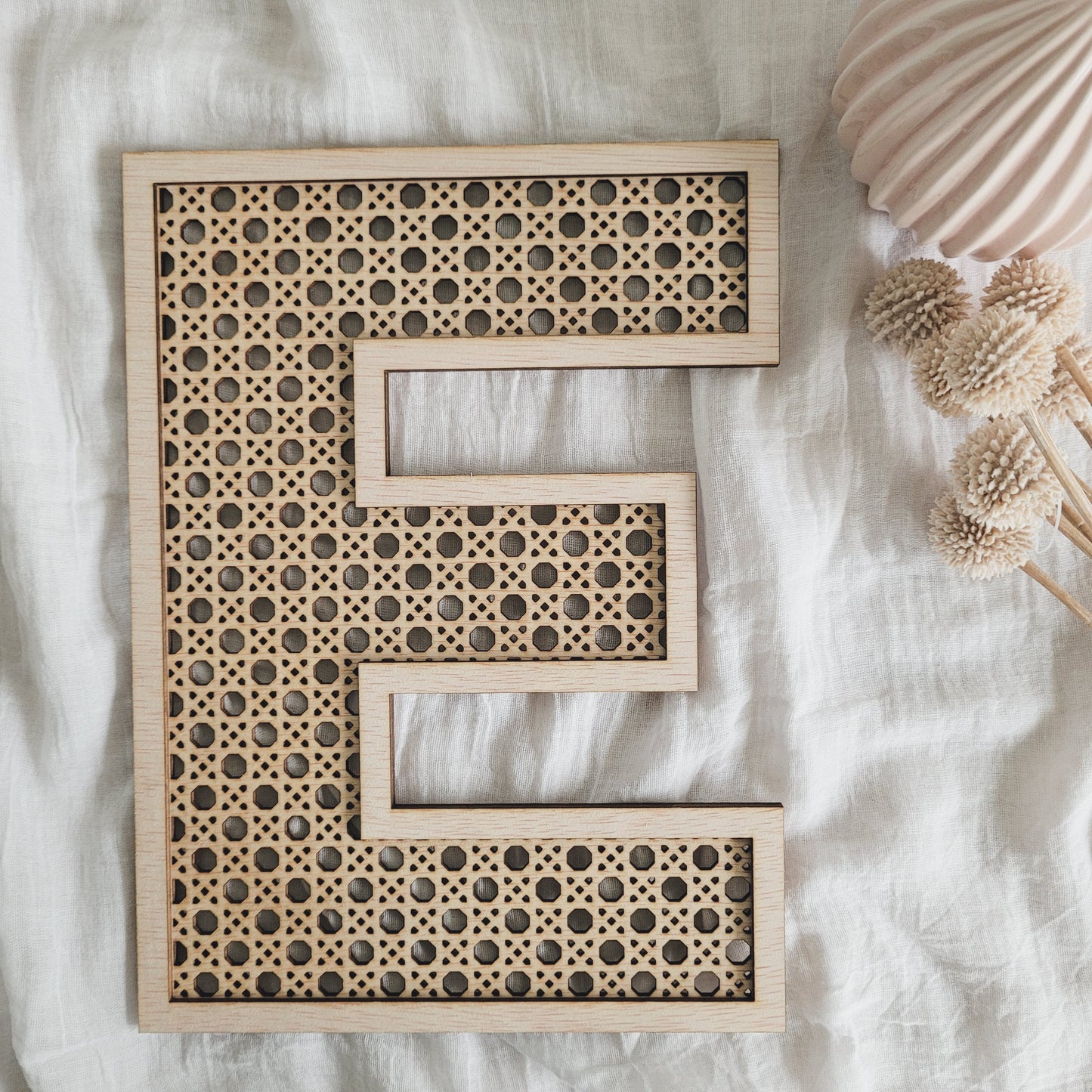 Faux Rattan Capital Letter