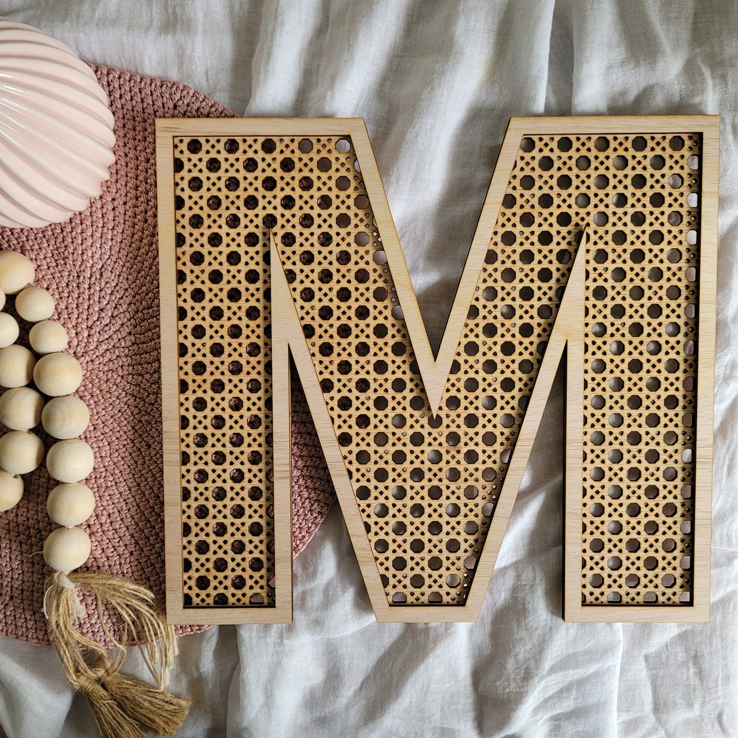 Faux Rattan Capital Letter