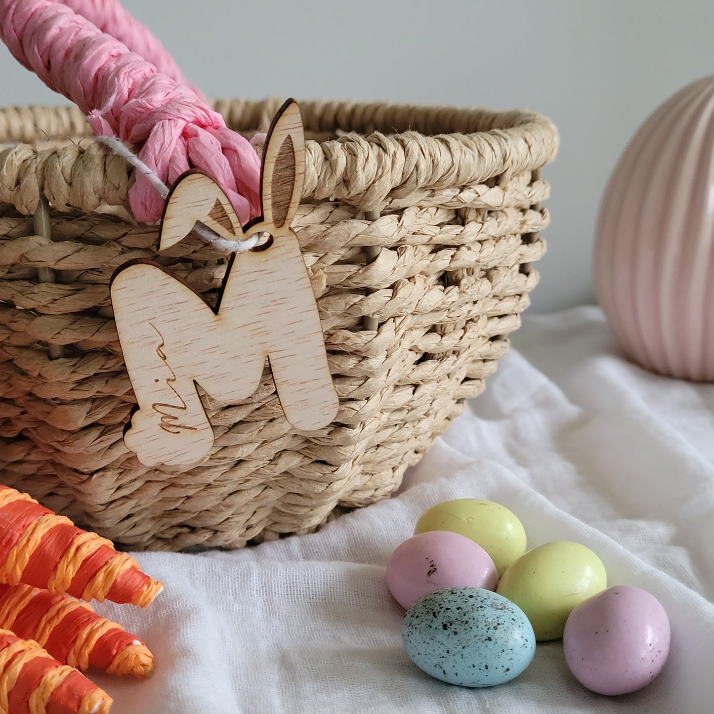 Bunny Initial Basket Tags