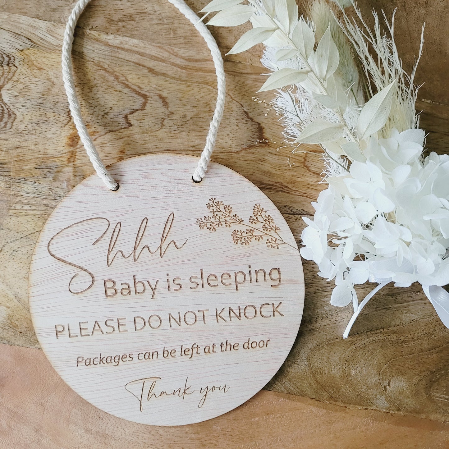 Baby is sleeping door sign
