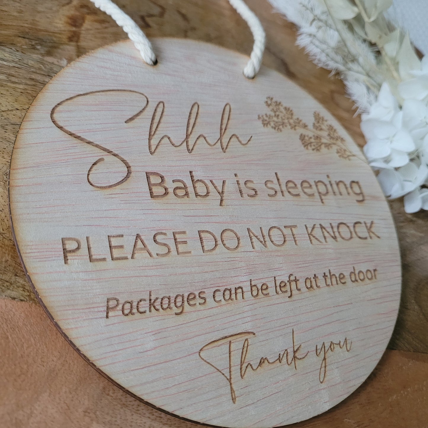 Baby is sleeping door sign