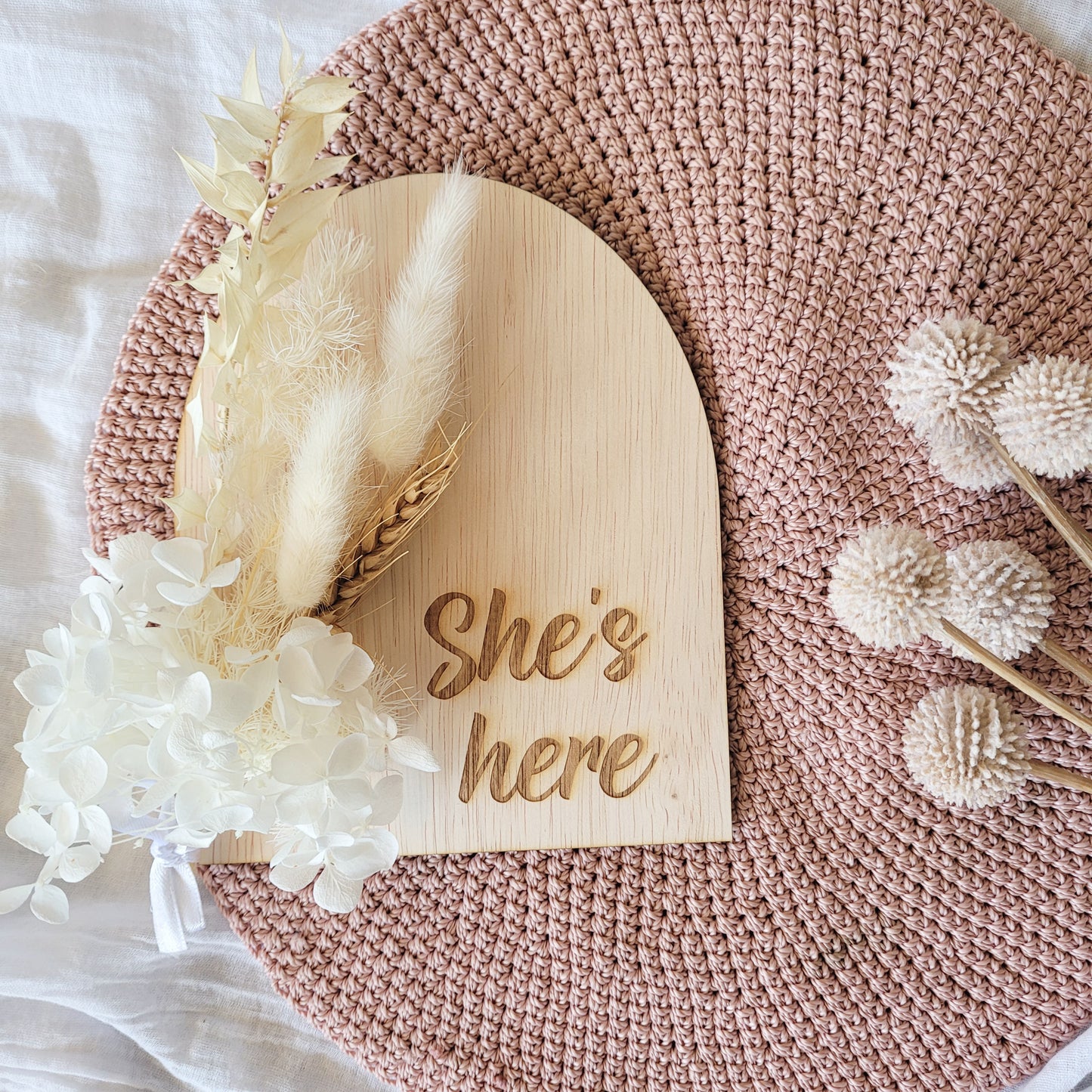 'She's Here' Arch Plaque