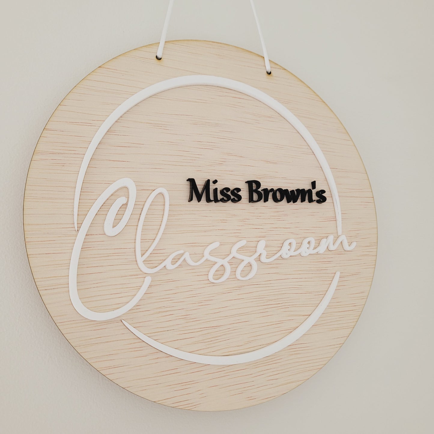 Round Classroom sign