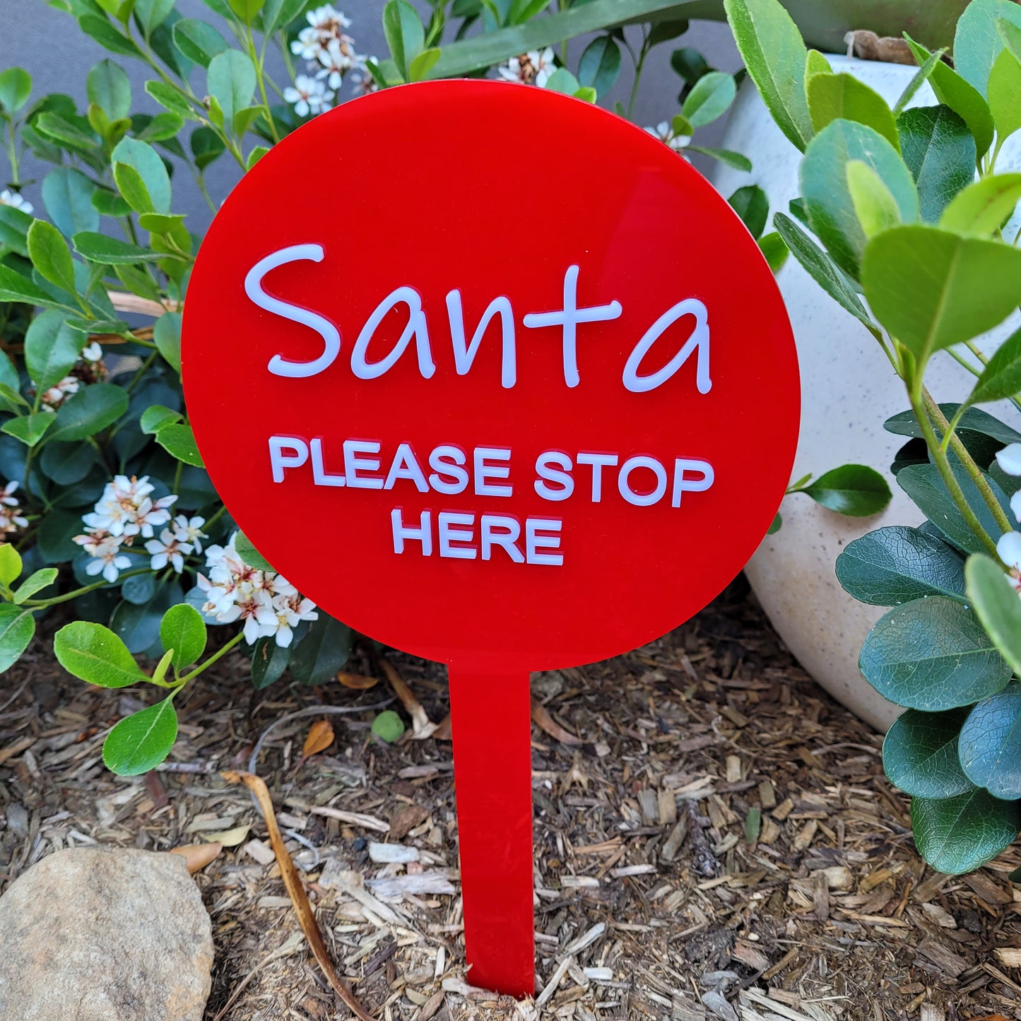 Santa Stop Here Outdoor Sign