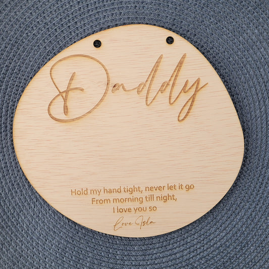 Daddy 'hold my hand' plaque