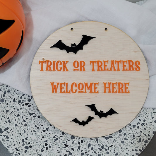 Trick or Treaters Welcome Plaque
